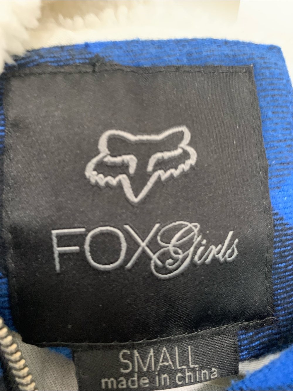 Fox Racing Blue & Black Plaid Sherpa-Lined Zip Jacket - Picture 2 of 9